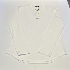 JMIERR Maternity M White Solid V-Neck Long Sleeve Pullover T-Shirt Top