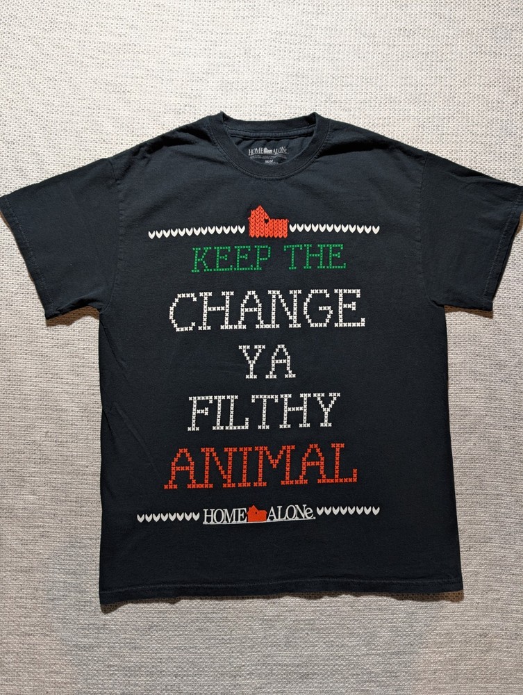 Home Alone Movie T-shirt Mens Medium Keep The Change Ya Filthy Animal Holiday