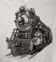 Steam Train Ash Grey T-shirt — Crescent Limited Ps-4 Locomotive #1396