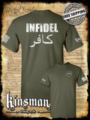 Infidel 2-Sided T-Shirt – USA Patriotic Freedom Military Proud Pro Gun Rights