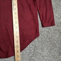 Well Worn Mens XL Burgundy Marled V-Neck Long Sleeve Oversized Pullover Top