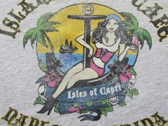 Island Gypsy Cafe Naples Florida T Shirt Sexy Bikini Girl Gray Small League