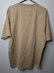 Coogi T Shirt Mens XL Tan Embroidered Logo Front Back Textured Pattern