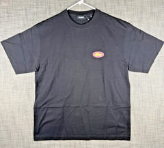 Size L – XLARGE Oval Logo Front Back Graphic T-Shirt Black