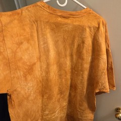 The Mountain Elephant Print Golden Brown Tie-Dye Cotton Crew Tee Adult 3XL New