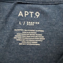 Apt 9 Shirt Mens Large L Short Sleeve V Neck Stretch Premier Flex Pullover Blue