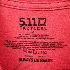 5.11 Tactical Gear Mens T Shirt Red Graphic Always Be Ready Size Medium