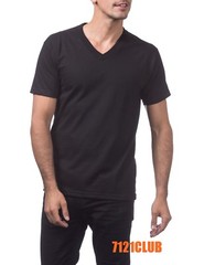 PRO CLUB MENS HEAVYWEIGHT V NECK T SHIRT PROCLUB SHORT SLEEVE BLACK BIG AND TALL