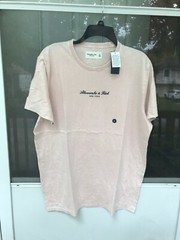 $29 abercrombie fitch Graphic Logo Tee Light Pink Dye Effect SIZE XL