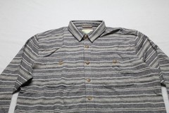 Marine Layer Men’s Pacifica Stretch Twill Shirt AP2 Navy/Grey Stripe Size: XL
