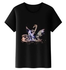New Men Luxury Diamond Swan Rhinestones Fashion Black T-Shirt High Quality