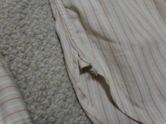 PHIGVEL Beige Stripe Work Shirt with Chin Strap Size M