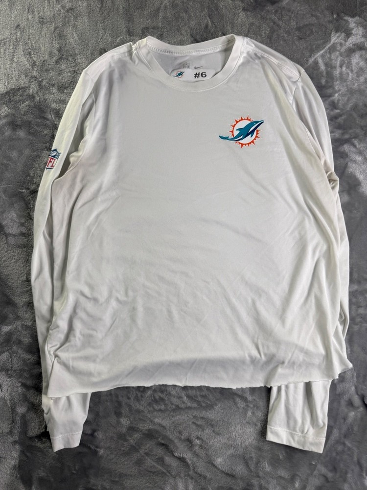 Nike Miami Dolphins NFL On-Field Player Worn Practice Long Sleeve #6 XL White