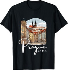 Prague Czech Republic Sketch Souvenir Prague T-Shirt