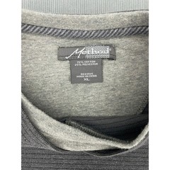 Method Mens XL Charcoal Gray Micro Stripe V-Neck Long Sleeve Pullover Shirt
