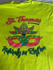 St Thomas Virgin Island Carnival Neon Yellow Short Sleeve T-Shirt 3XL