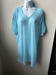 Buckle Burnout Muscle V-Neck T-Shirt Men’s XL Aruba Blue Lightweight Tee Grunge