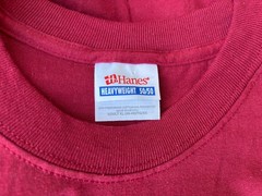 Vintage Hanes Heavyweight 50/50 Blank Red Plain T-Shirt Size XL