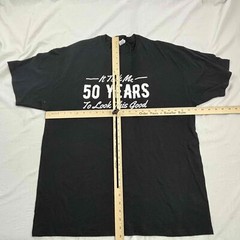 50th Birthday Fruit Of The Loom Unisex T-Shirt Black Graphic Print Extra Large
