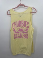 NEW Chubbies Men’s M Sky’s Out Thighs Out Graphic Tank Top Yellow