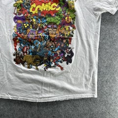 Marvel Comics Shirt Mens Medium White Superhero Graphic Tee Avengers Heroes
