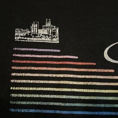 Vintage Cincinnati Riverfront Stadium Black Velva Sheen T-Shirt Size XL 80s 90s