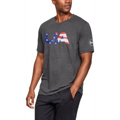 Under Armour 1333352 Men’s UA Freedom Big Flag USA T-Shirt, Graphite, Small