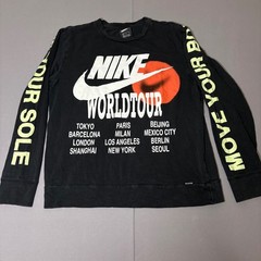 Nike Long Sleeve Shirt Mens Medium Black World Tour Graphic Move Your Body