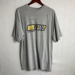 Majestic Pittsburgh Steelers Pit FB Tee Shirt Poly Cotton Blend Grey XLT