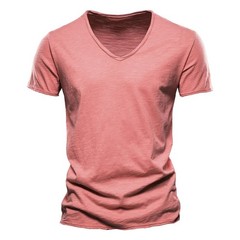 Camiseta Hombre Manga Corta Color Sólido Casual Verano Slim Fit Básica