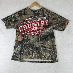 Y2K Mossy Oak Shirt Men’s M Camouflage Short Sleeve Break Up Country Hunting
