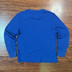 Y2K American Eagle Waffle Shirt Size XL Blue Long Sleeve Thermal Waffle Knit Tee