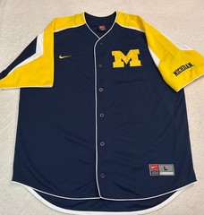 Vintage 2000s Nike University Michigan Ann Arbor Baseball Team Jersey, L XL NEW