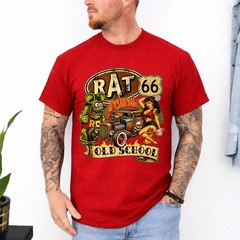 Rat Fink Pinup Girl Hot Rod Old School Highway 66 Retro USA T-Shirt