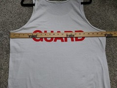 Vtg Guard Shirt Mens XLarge White Racerback Tank Top Graphic Sleeveless Made USA