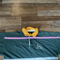 VTG South Africa Springboks Rugby Jersey Shirt Mens L Green Gold Embroider #24E2