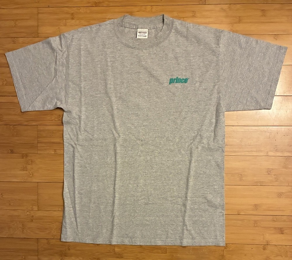 Vintage 90s Prince Tennis Double Sided Large Graphic Gray T Shirt Size Men’s L
