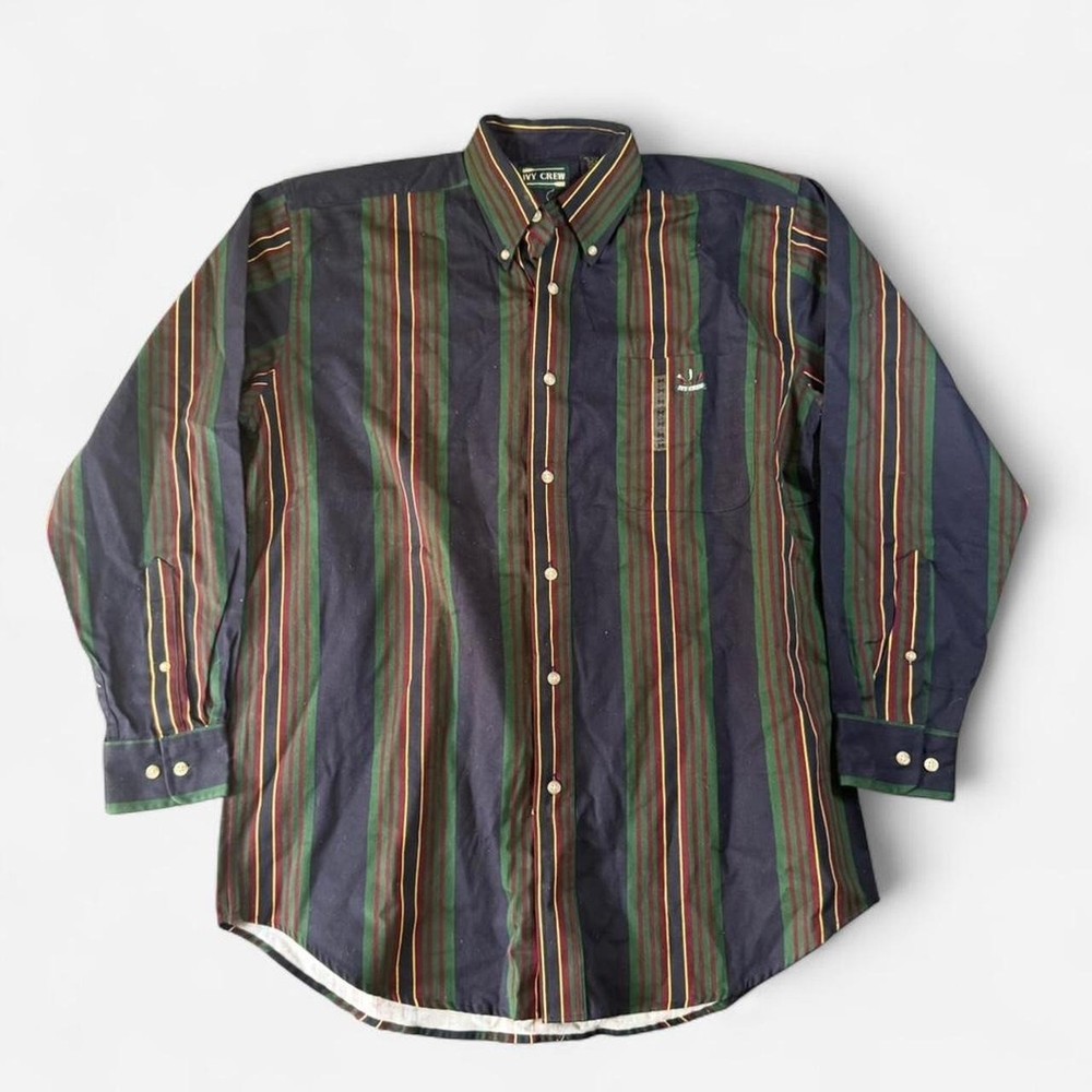 NWT Vintage Ivy Crew Western Striped Long Sleeve Button Up Size M