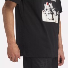 Reebok XL Men’s T-Shirt Black White Retro Pump Invention Lifestyle Cotton NWT