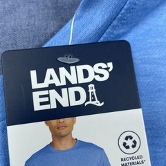 Lands End Mens Classic Fit Short Sleeve Tee Blue M a0106