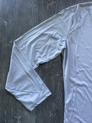 WEATHERED AMERICAN FLAG Lightweight Long Sleeve T Shirt Tee LIGHT GRAY MEDIUM