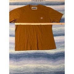 Upcycled Carhartt Pocket T Block Print Sun Graphic Brown Mens XL Sun Collection
