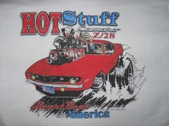 NEW “HOT STUFF” CAMARO DESIGN : “DTG” PRINT On 100% COTTON WHITE T-SHIRT 2XX