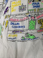 Vintage Dallas Texas Shirt Mens Sz XL City Drawn Art Travel Tourist 80s