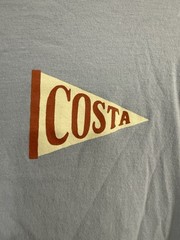 Costa Men’s T-Shirt Blue L Born on the Water Graphic Logo Crew Neck Cotton