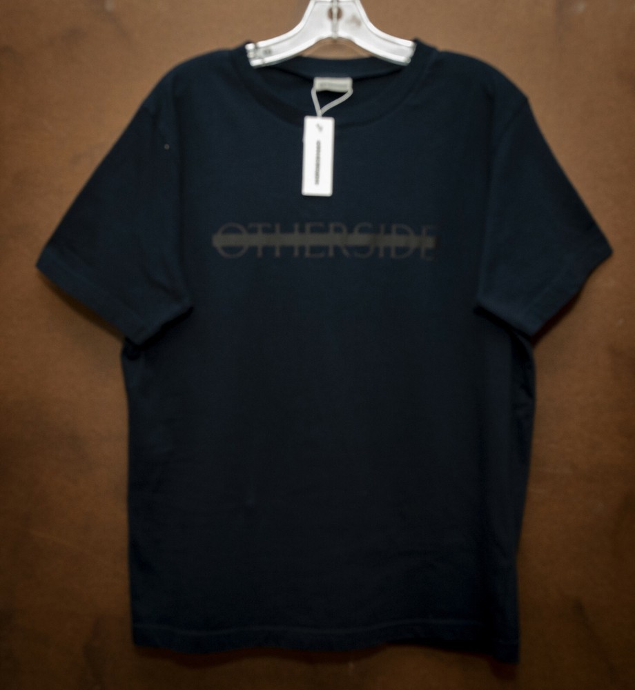 OTHERSIDE T-Shirt size L Dark Navy Coated Logo Front Made in Italy