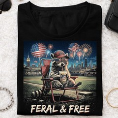 Raccoon 250th Anniversary Shirt Feral Free Patriotic USA 1776 Tee