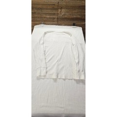 American Eagle Mens Long Sleeve Thermal Shirt Cream White Waffle Knit Large