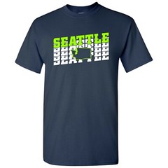 Seattle Retro Repeat – Sports Team City Tailgating T Shirt – Navy