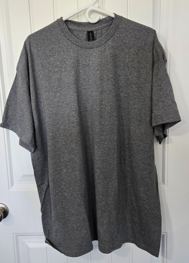 Gildan G800 Mens Cotton/Polyester Knit DryBlend Graphite Gray Plain T-Shirt